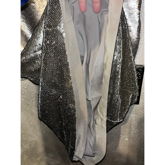 Banana Republic Platinum Sequin Dress Sz 4 Strapy Glam Cocktail Prom New Years - Picture 12 of 13